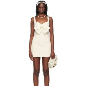 Sandy Liang Off-White Arden Mini Dress - Size 2